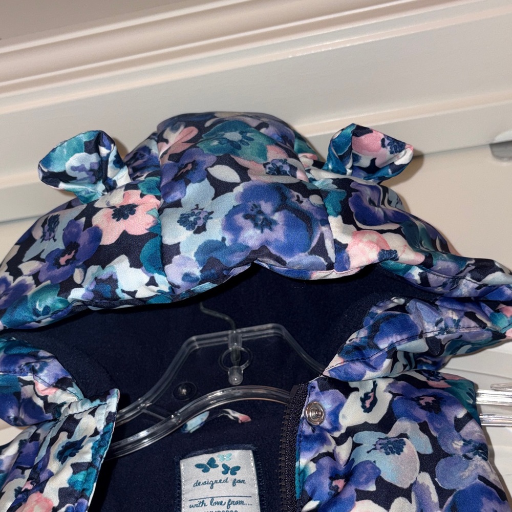 NWOT Gymboree Floral Puffer Vest - Blue and Pink